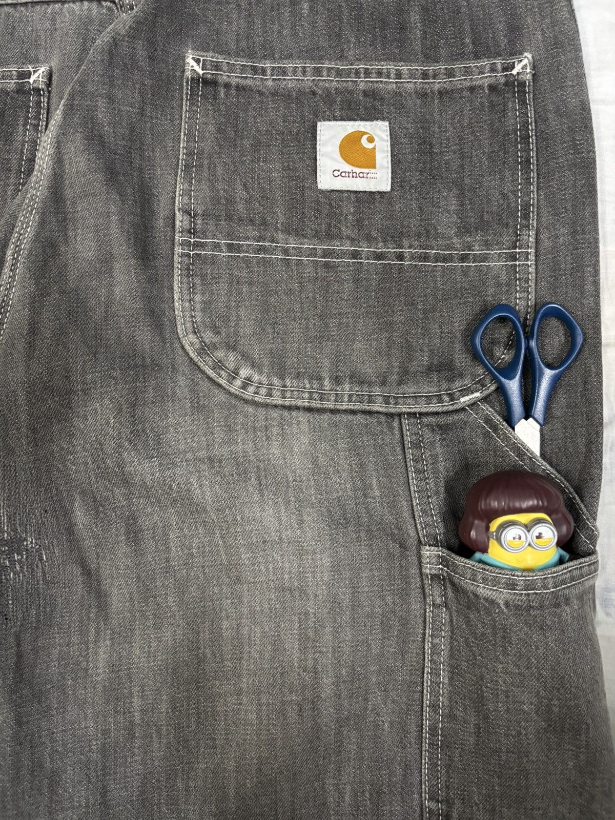 Carhartt Vintage Y2K Carhartt Black Faded Baggy Carpenter Jeans Size US 36 / EU 52 - 11 Thumbnail