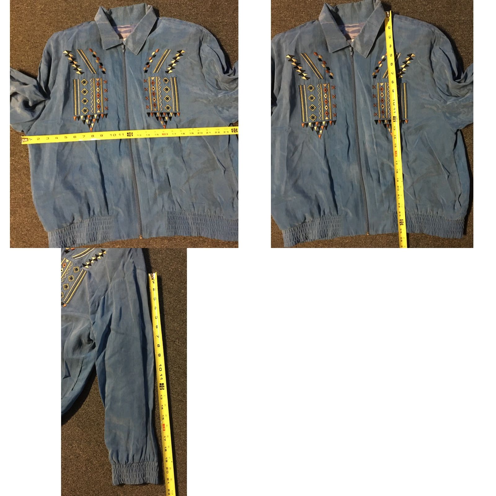 Vintage VINTAGE Saint Germain Paris Bomber Jacket Women L Blue 80s 90s Aztec Native Southwestern Retro Casual USA Size L / US 10 / IT 46 - 8 Thumbnail