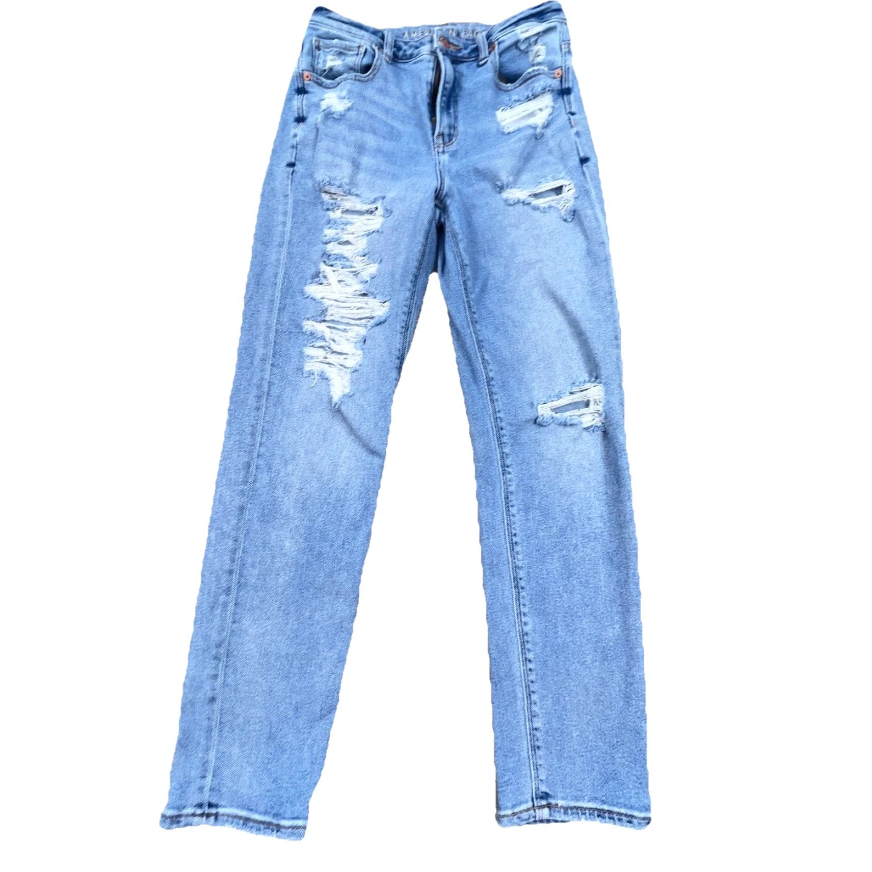 American Eagle Outfitters American Eagle Outfitters Jeans Women Mom Jean High Rise Waist Med Wash Distressed Blue 27 Inseam 2 Size 26" / US 2 / IT 38 - 2 Thumbnail