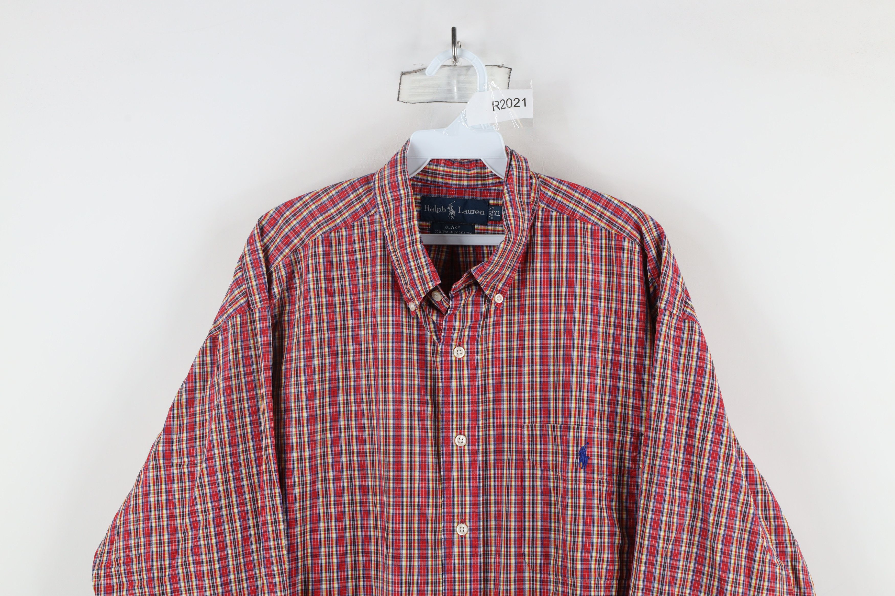 Ralph Lauren × Vintage Vintage 90s Ralph Lauren Rainbow Plaid Button Down Shirt Size US XL / EU 56 / 4 - 2 Thumbnail