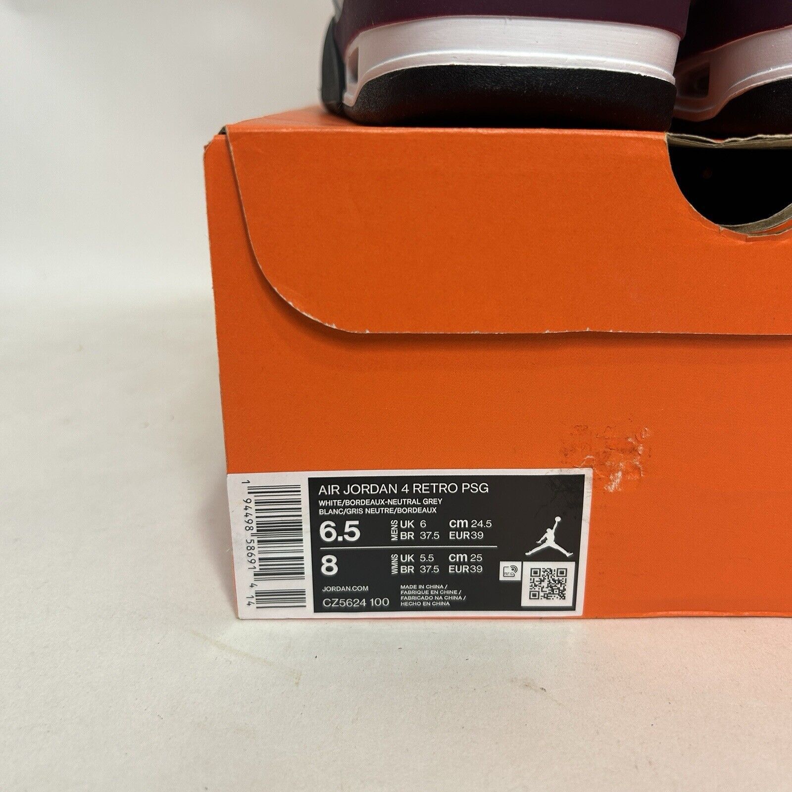 Jordan Brand Nike Air Jordan 4 Retro x Paris Saint-Germain “Bordeaux” Size US 8 / IT 38 - 5 Thumbnail
