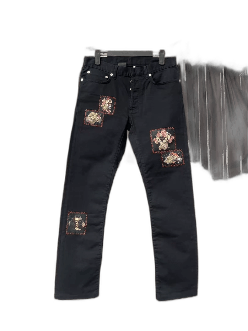 Dior Dior Floral Patch Denim Pants Size 29-2505 Size US 29 - 1 Thumbnail