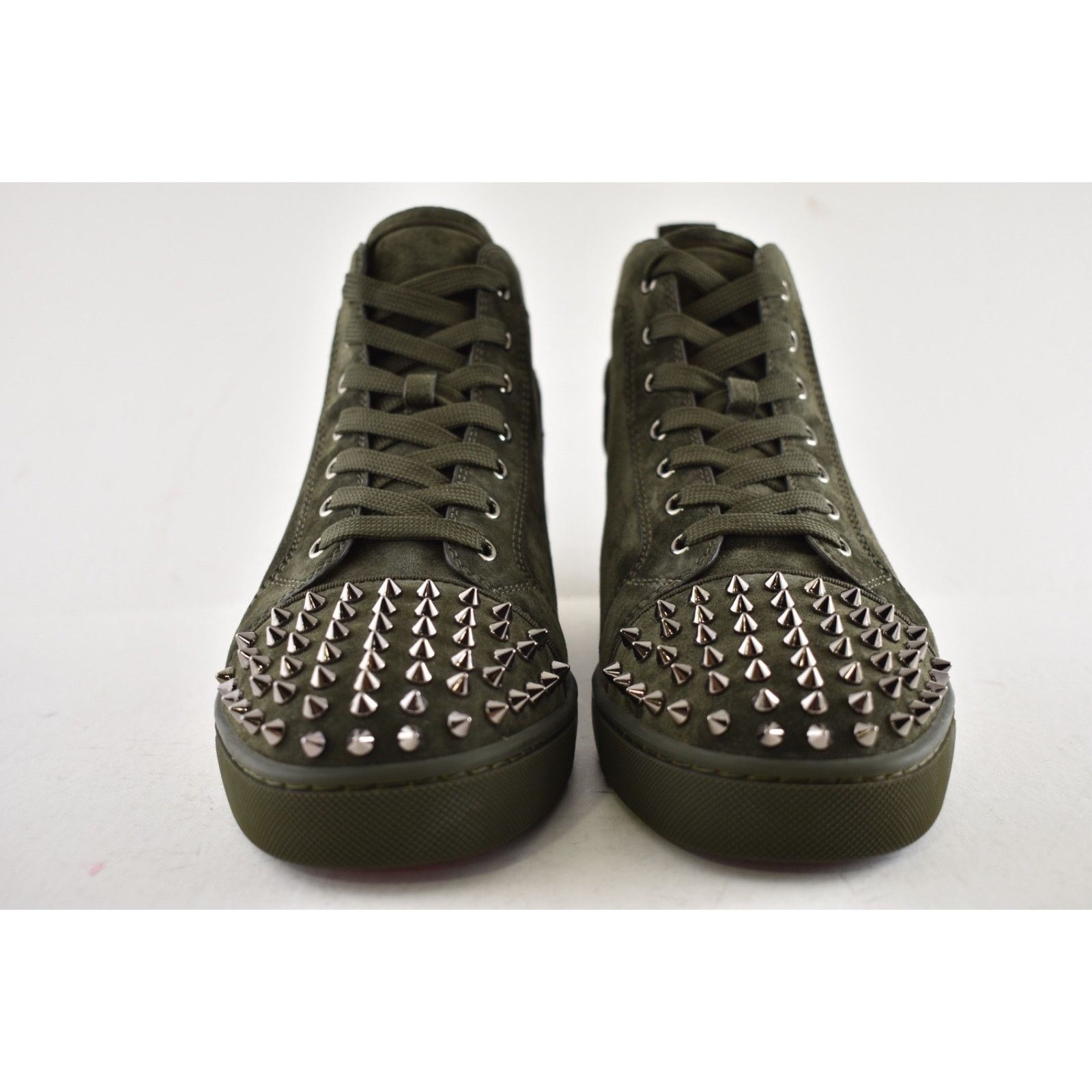 Christian Louboutin Christian Louboutin Men Lou Spikes Flat Tyrol Green Suede Size US 10 / EU 43 - 8 Thumbnail