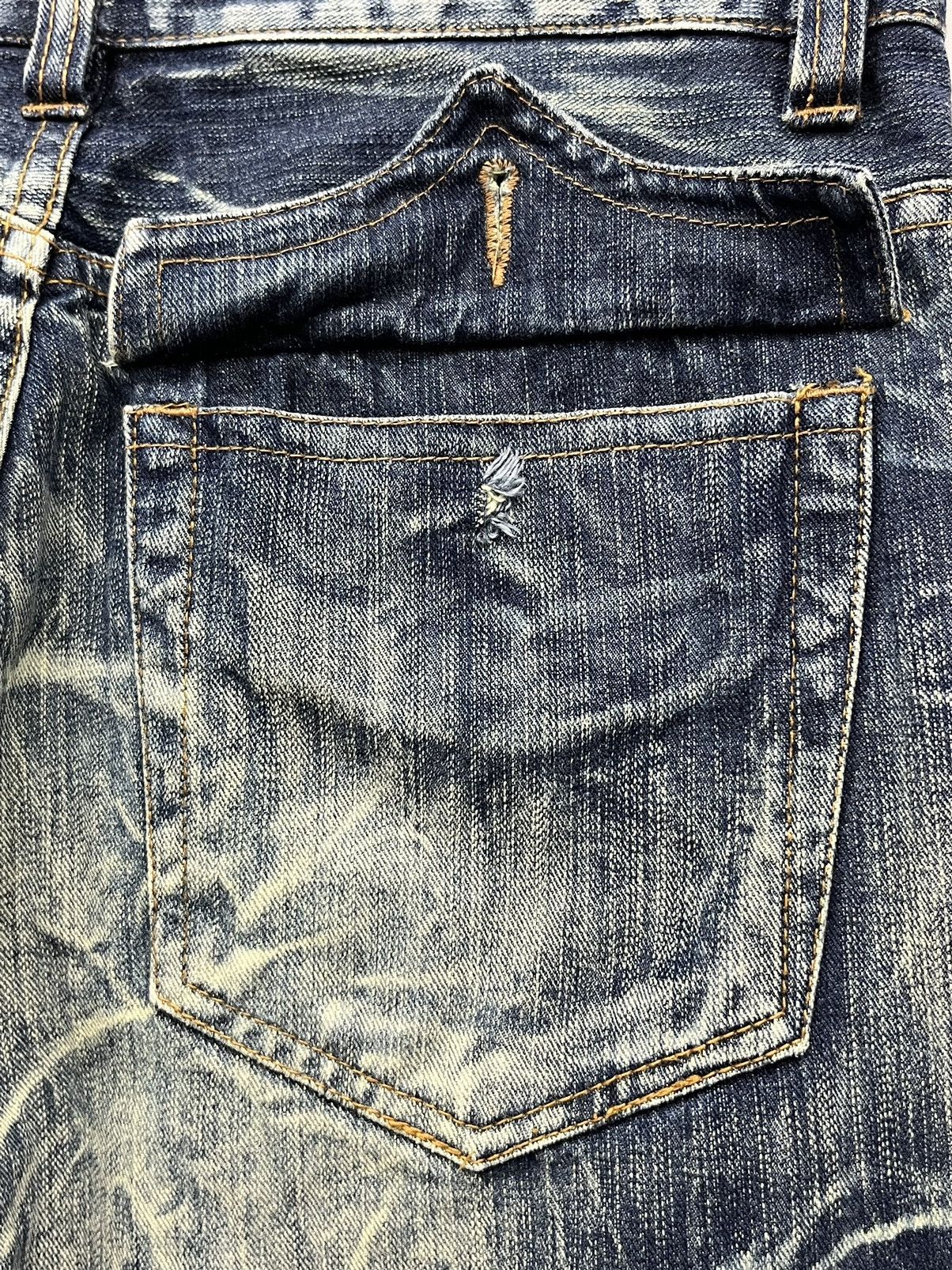 If Six Was Nine NYLAUS Punk Xantho Mud Wash Lightning Whiskered Flare Denim Size US 31 - 9 Thumbnail