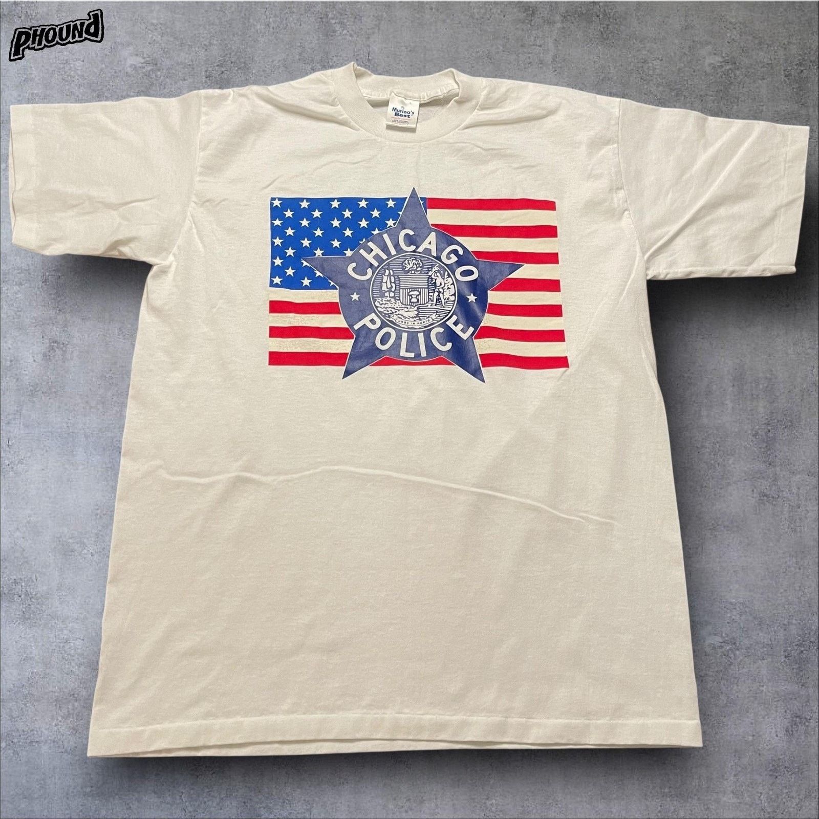 Vintage Vtg Chicago Police Shirt XL American Flag Graphic Made USA Size US XL / EU 56 / 4 - 1 Thumbnail