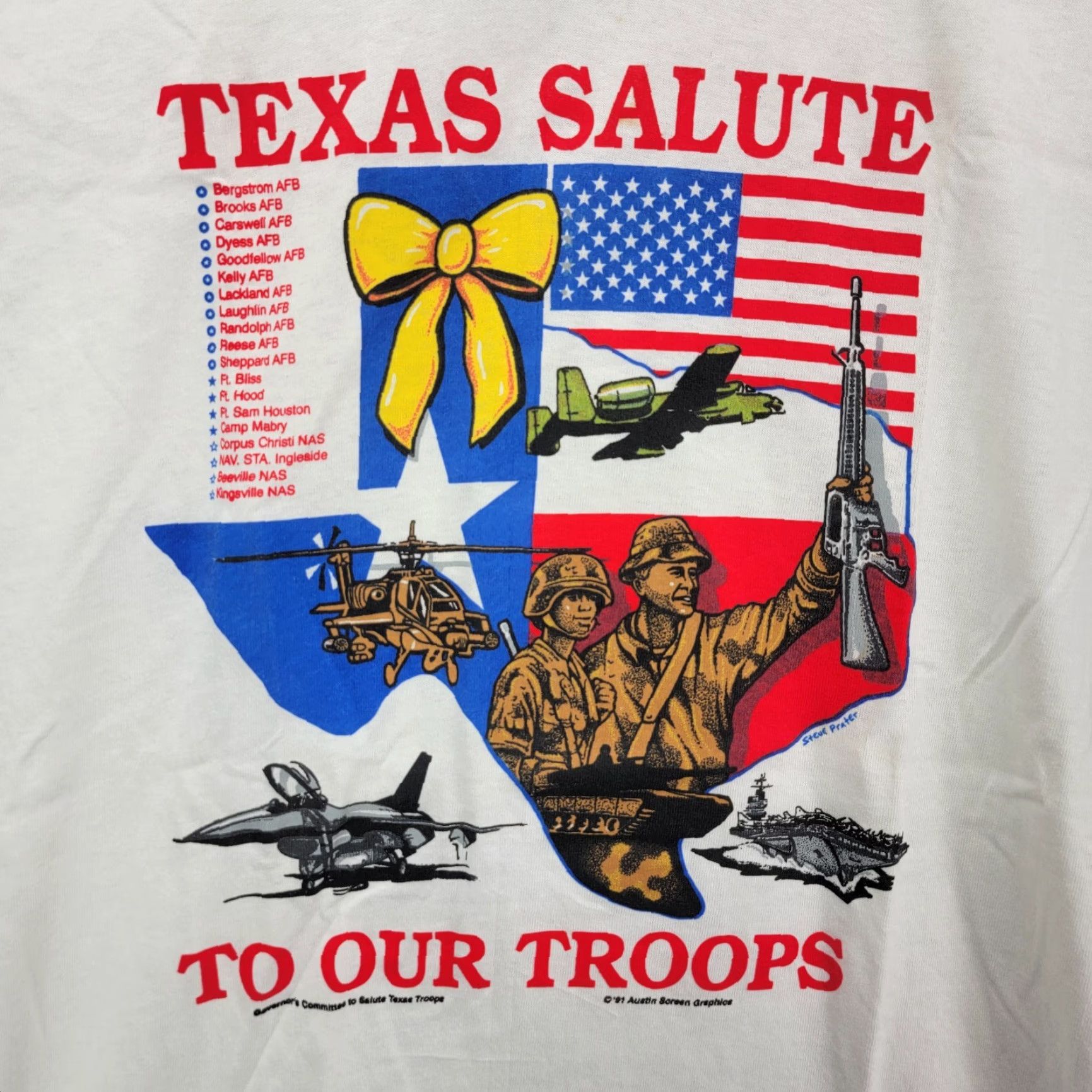 Vintage Vintage Texas Salute To Our Troops Military Army Tee Shirt M White Nike Shirt Size US M / EU 48-50 / 2 - 2 Thumbnail