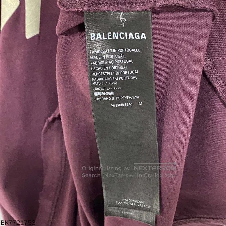 Balenciaga Balenciaga Wine Red Tape Short Sleeve Size US M / EU 48-50 / 2 - 4 Thumbnail