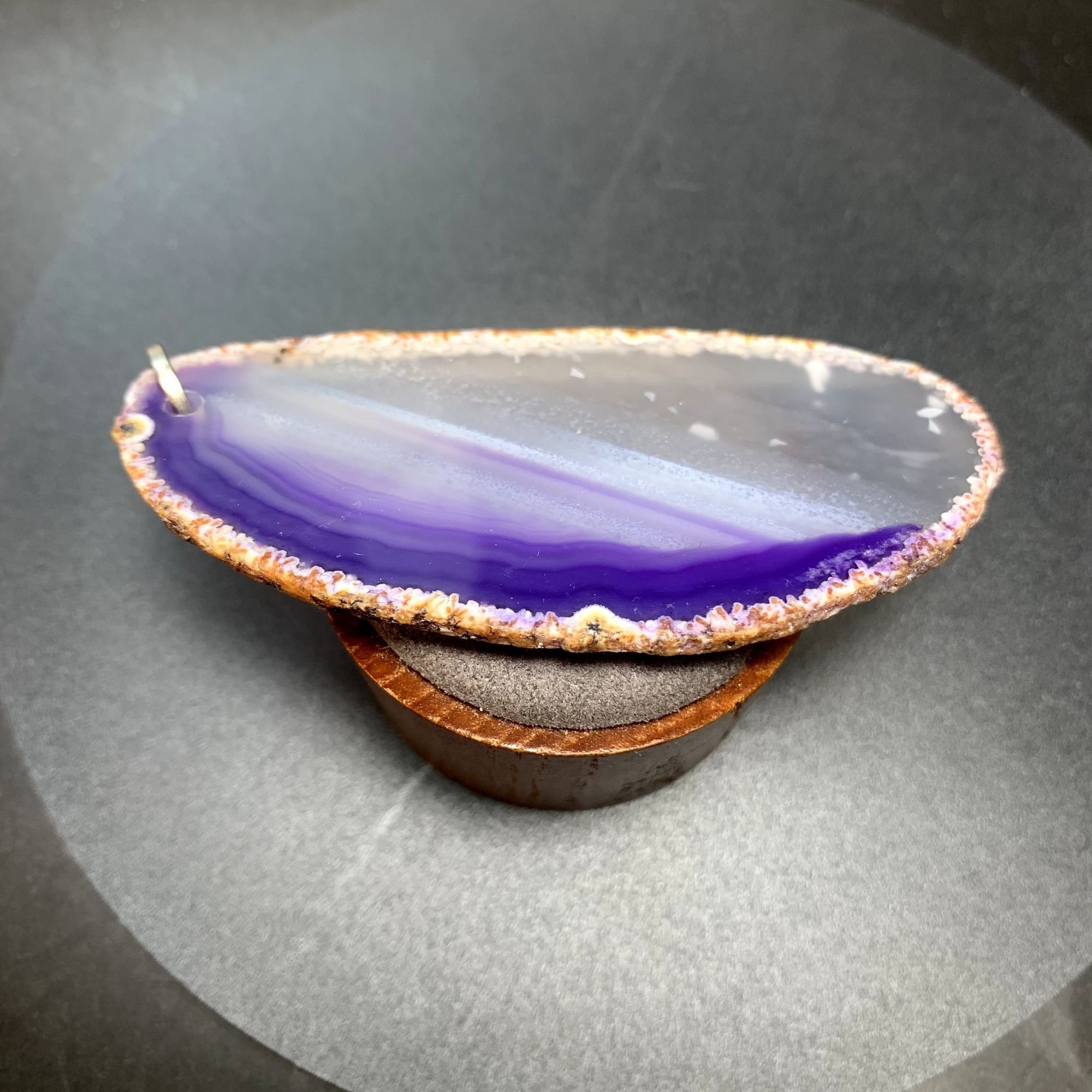 Other Large Purple White & Clear Quartz Slab Pendant Sterling Silv Size ONE SIZE - 4 Thumbnail