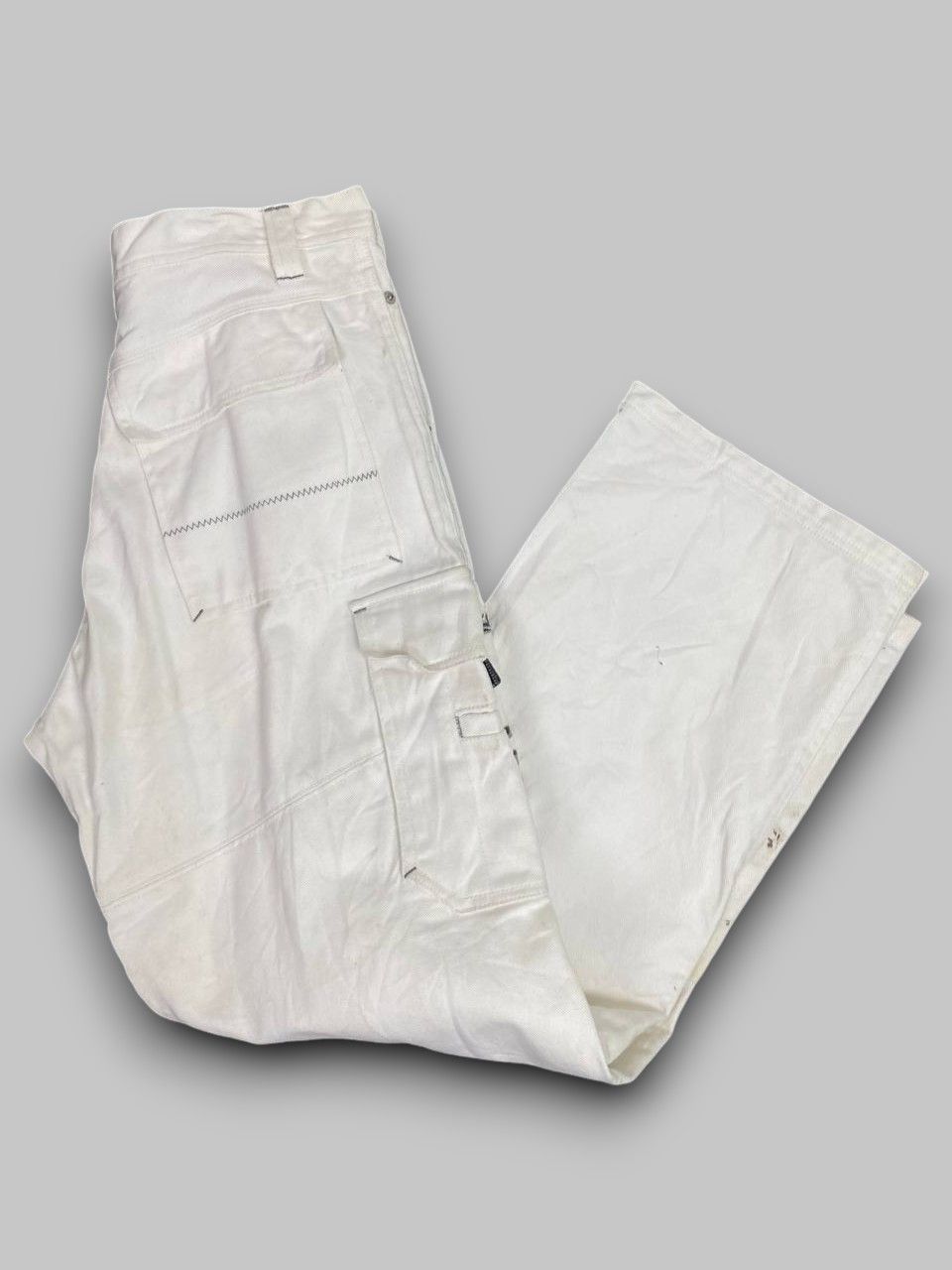 Japanese Brand vintage 90s piko baggy white denim nice design Size US 32 / EU 48 - 1 Thumbnail