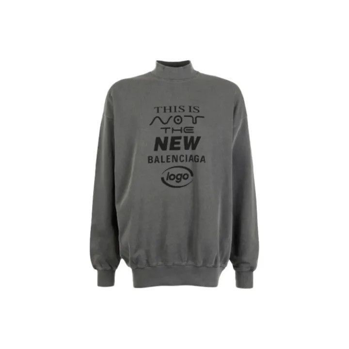 Balenciaga Balenciaga Balenciaga Gray Logo Oversized Long Sleeve Swea Size US S / EU 44-46 / 1 - 1 Thumbnail