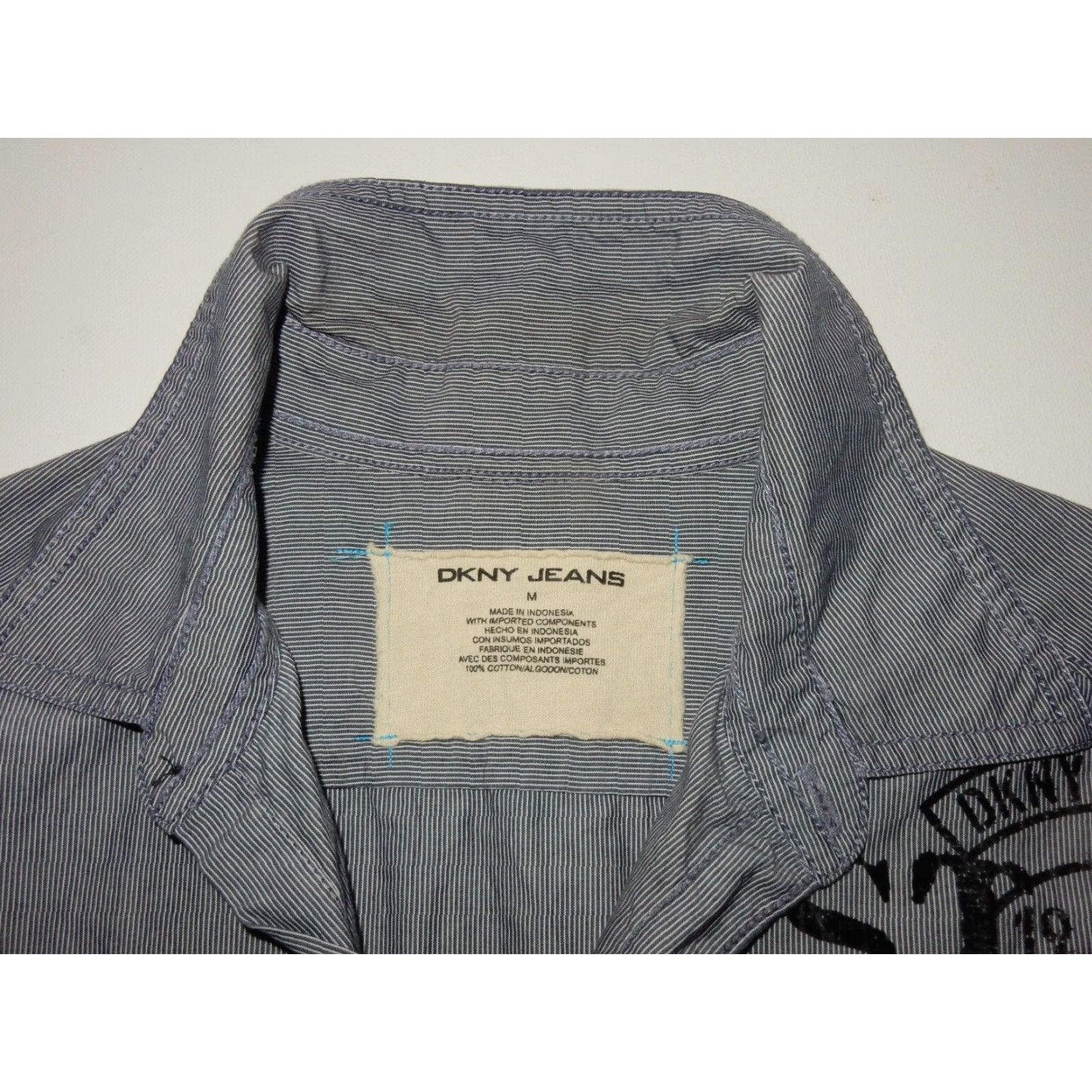 Orvis Vintage DKNY Men's Blue Cotton Button-Up Shirt Size M Size US M / EU 48-50 / 2 - 5 Thumbnail