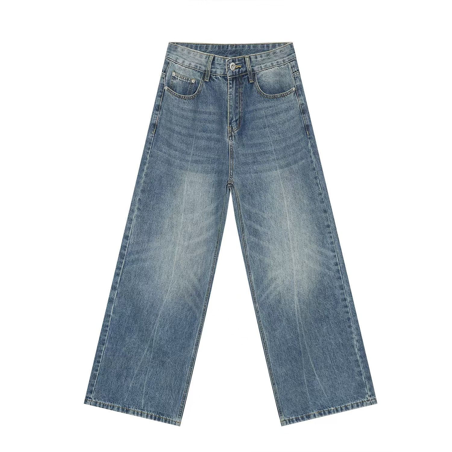 Japanese Brand × Jean Washed loose fit straight leg jeans Size US 30 / EU 46 - 6 Thumbnail