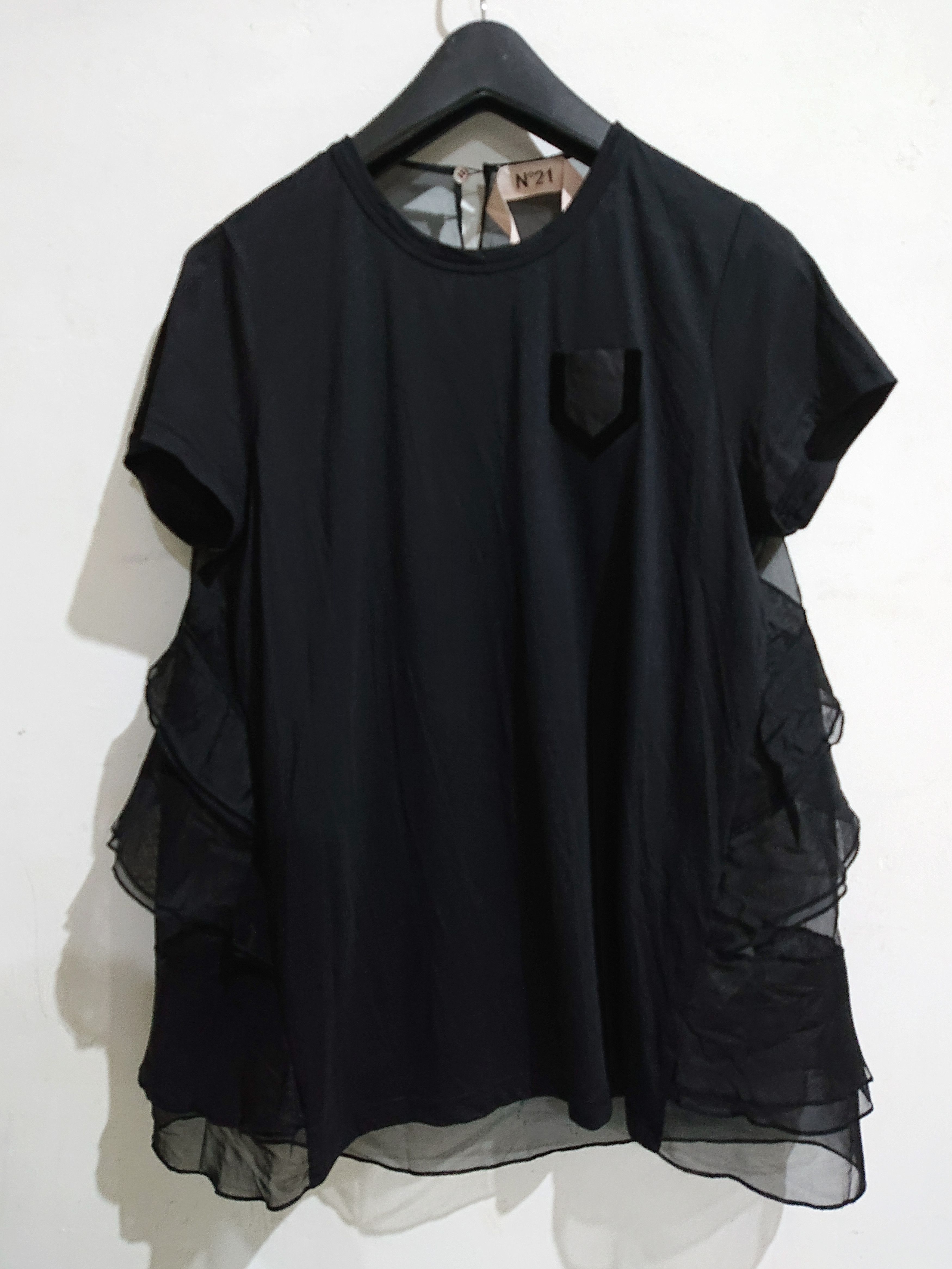 N21 N°21 BLACK SHIRT PLEATED/RUFFLES ORGANZA Size S / US 4 / IT 40 - 1 Thumbnail