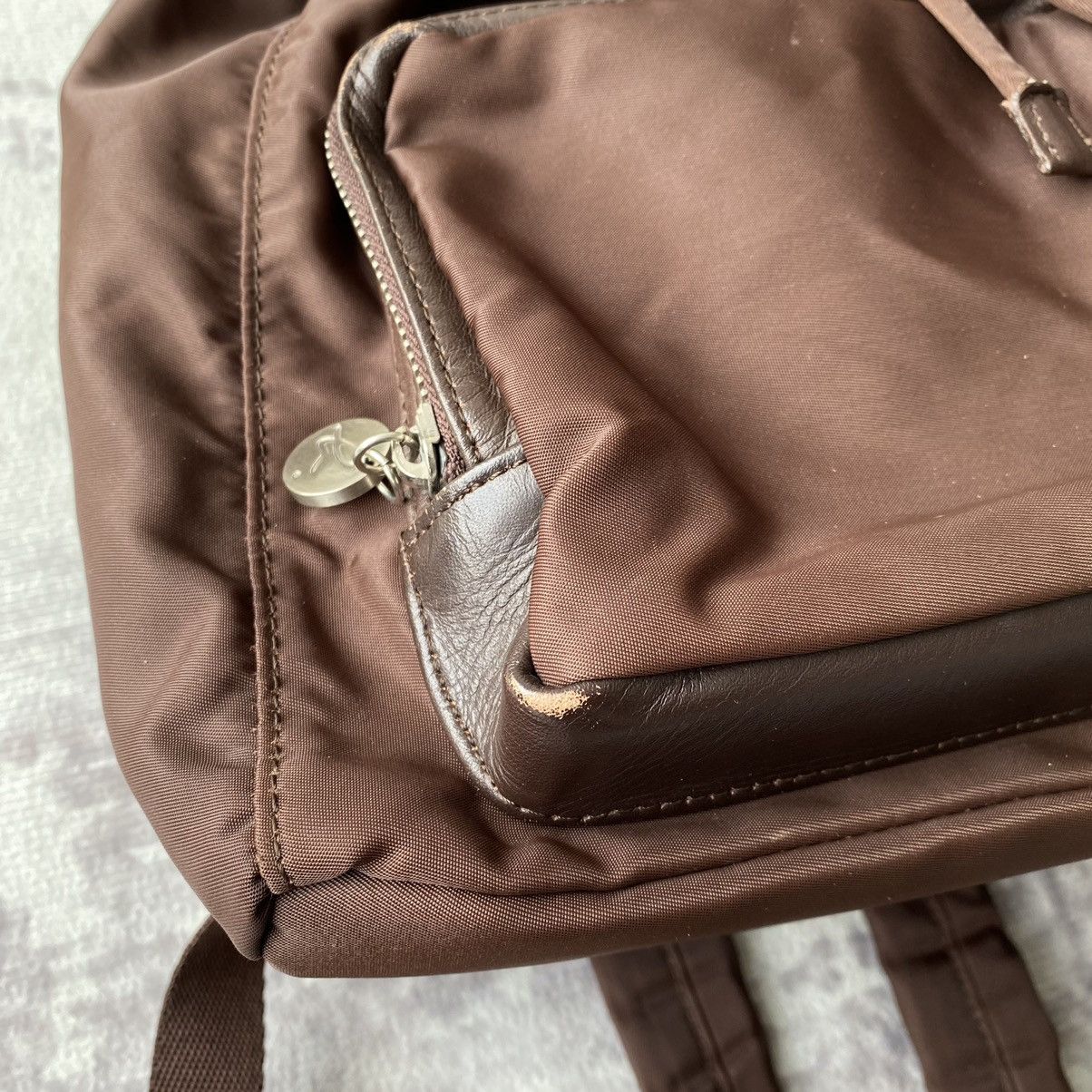 Designer × Japanese Brand × agnes b. Agnes B Brown Mini Backpack Prada Style Size ONE SIZE - 6 Thumbnail