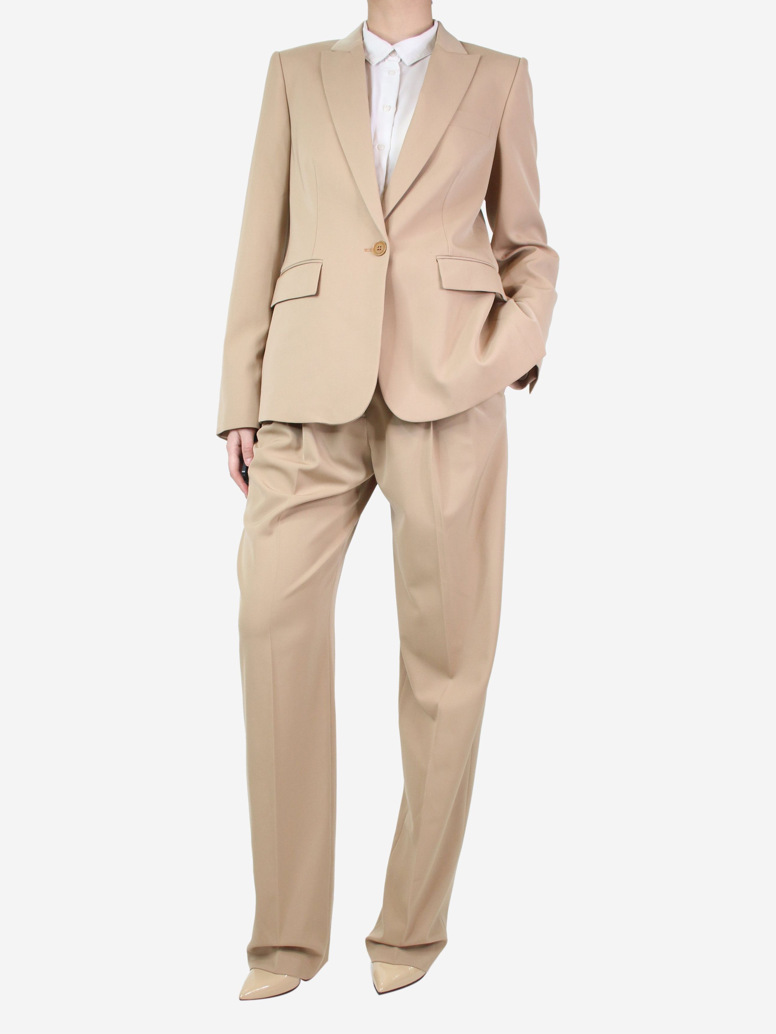 image of Stella Mccartney Beige Jacket And Trouser Set - Size Uk 12, Women's