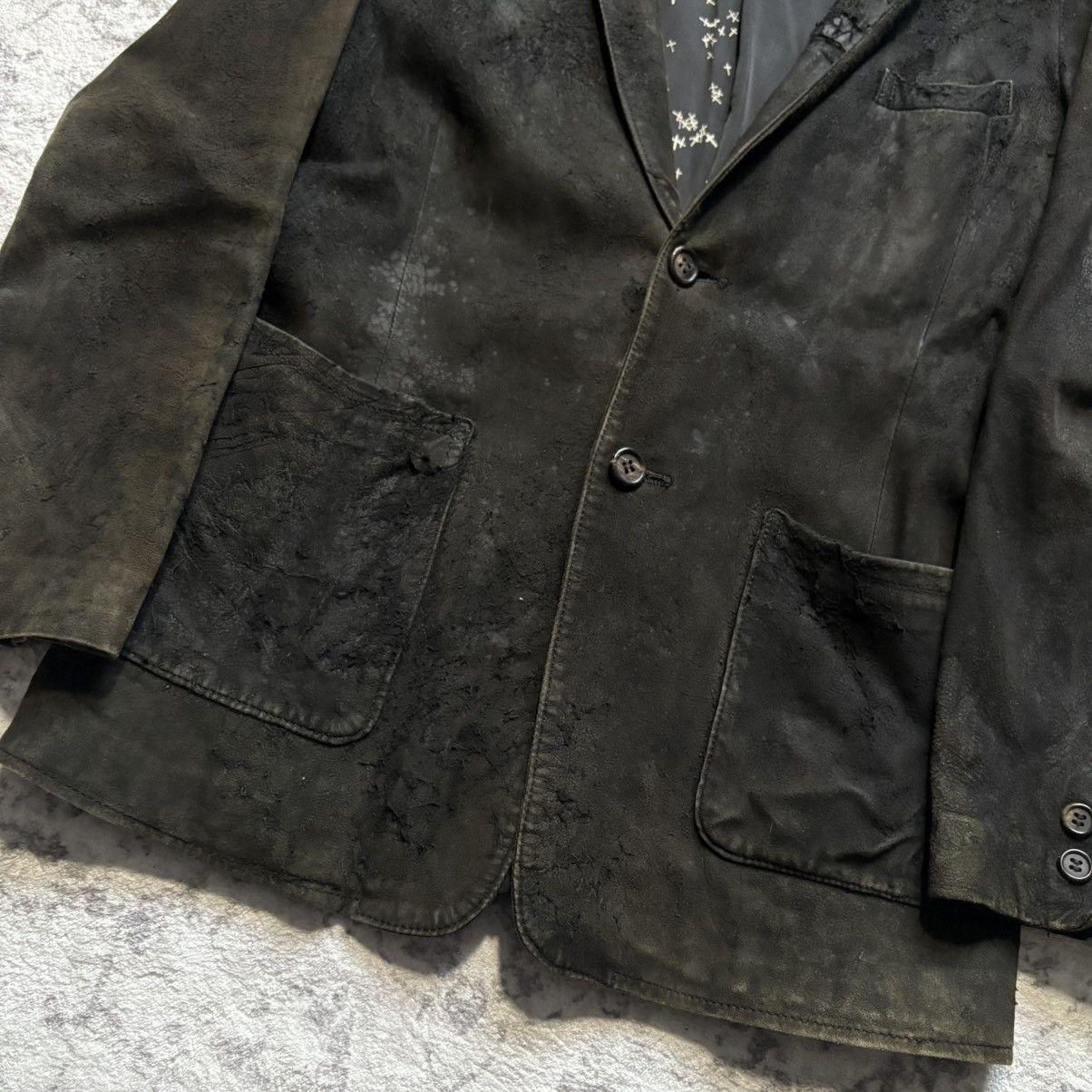 Undercover Undercover AW02 Blistered Leather Cross Blazer | Size S Size 36R - 2 Thumbnail