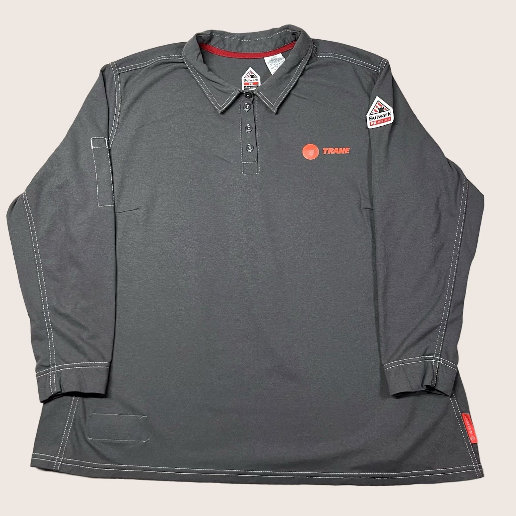 Vintage Bulwark Shirt Mens 2XL Gray Polo Long Sleeve iQ Series CAT 2 Flame Resistant Monterey? Size US XXL / EU 58 / 5 - 1 Thumbnail