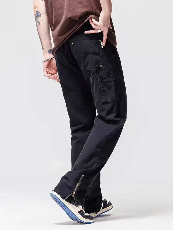 VIBE Vintage High Street Loose Casual Black Workwear Jeans Size US 36 / EU 52 - 4 Thumbnail