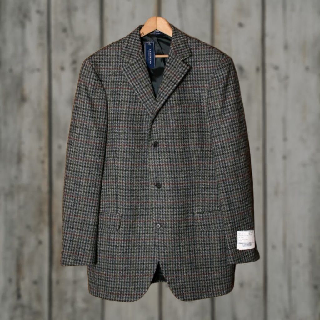 Lands' End Lands' End Houndstooth 100% Wool 3-Button Blazer Sport Coat Sz. 41L Men Jacket/Coat Long Multicolor Wool 3-Button Sports Coat Size 42R - 1 Thumbnail