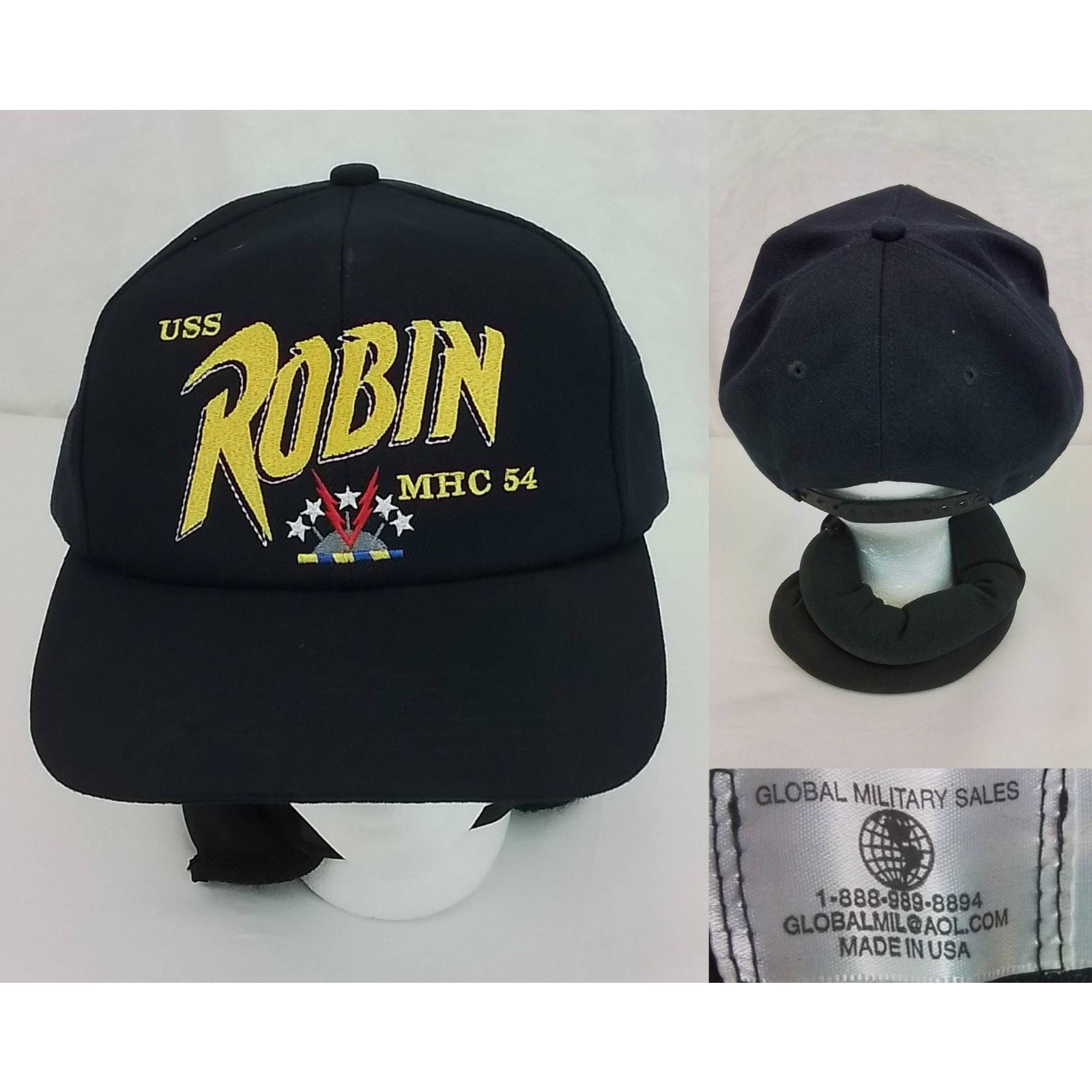 Other USS Robin MHC-54 Snap-Back Hat Navy Blue Embroidered Size ONE SIZE - 1 Thumbnail