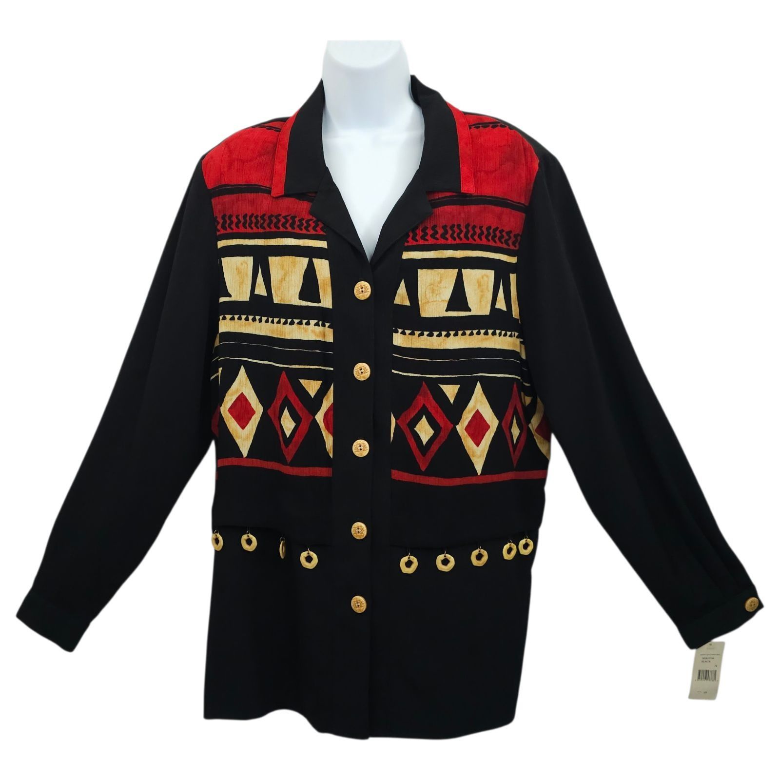 Other Nancy Bolen City Girl Shirt 18 Geo Vintage 90s Tribal Print Size XXL / US 16-18 / IT 52-54 - 1 Thumbnail