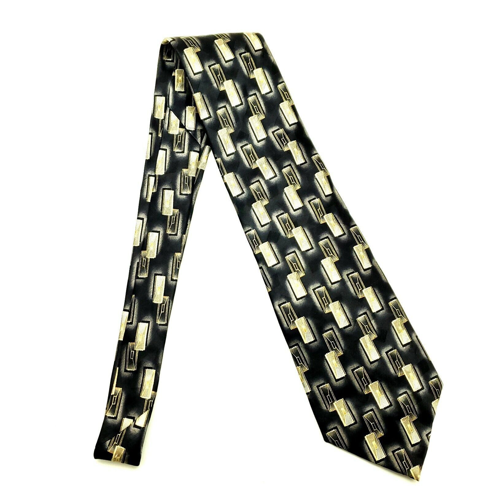 Pierre Cardin Pierre Cardin Silk Tie Gray Print Wide Abstract Size ONE SIZE - 6 Thumbnail