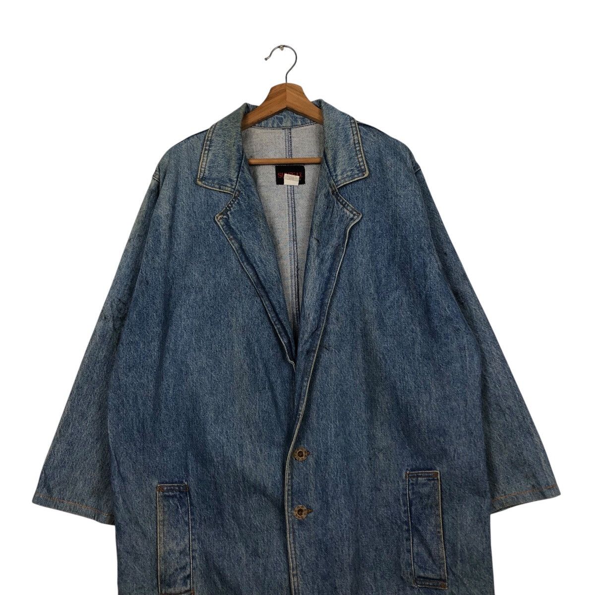 Japanese Brand 📌Vintage Denim Long Jacket Biker Sunbelt Made in Usa Size US M / EU 48-50 / 2 - 4 Thumbnail