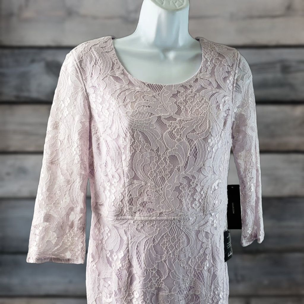 Lulus Lulus Women's All For You Lavender Lace Dress 3/4 Sleeve Medium Dress Lace Short Sleeve Womens Size M / US 6-8 / IT 42-44 - 1 Thumbnail