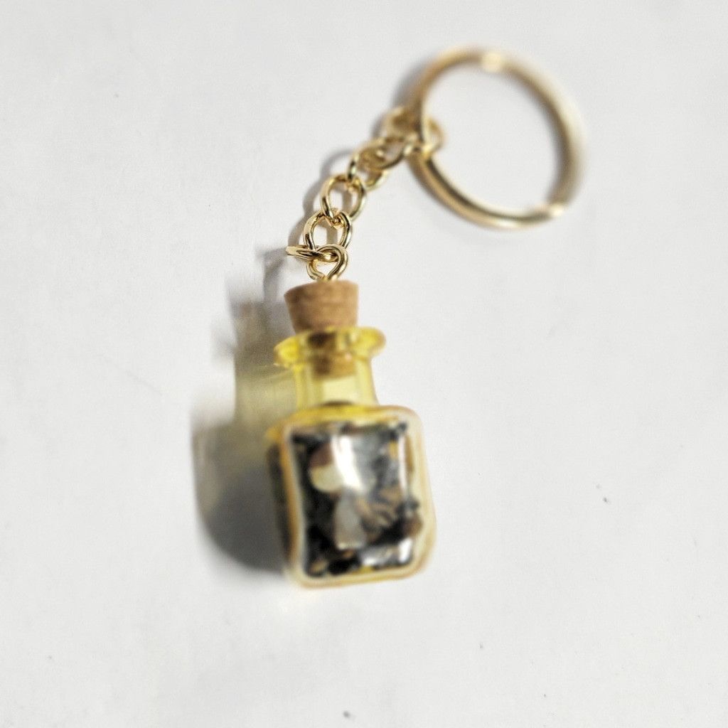 Handmade Hand crafted Tigers eye mini bottle pendant keychain Size ONE SIZE - 3 Thumbnail