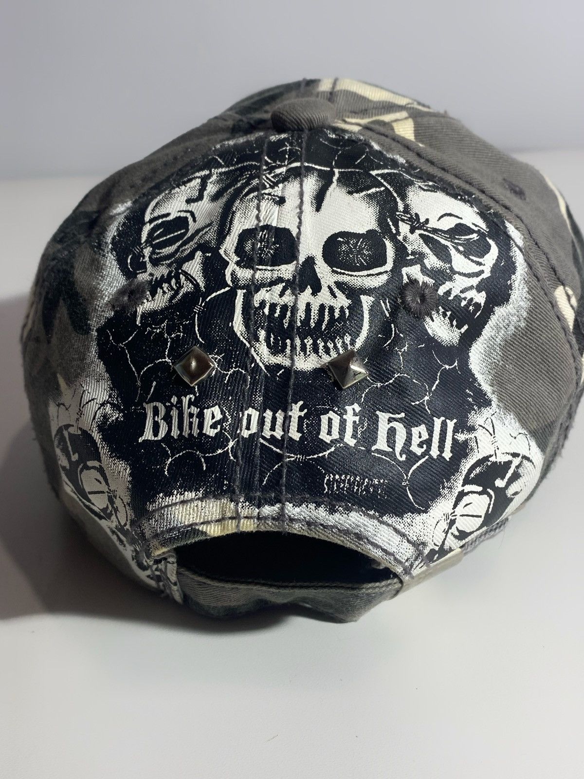 Hysteric Glamour Street Fighter Camo Skull Distressed Cap Harley Davidson Size ONE SIZE - 12 Thumbnail
