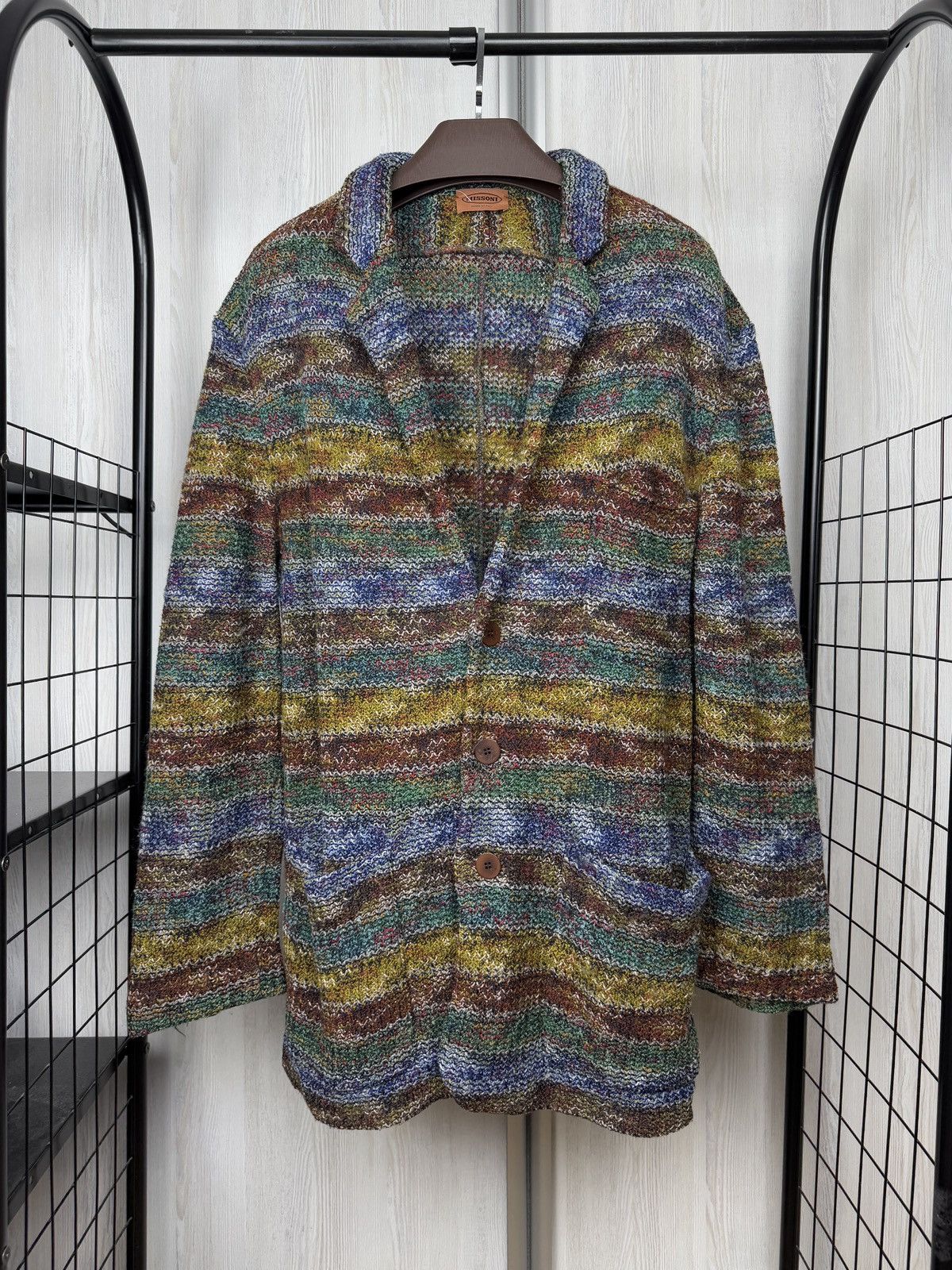 Missoni Missoni made in Italy multicolored knitted blazer cardigan Size US XL / EU 56 / 4 - 1 Thumbnail