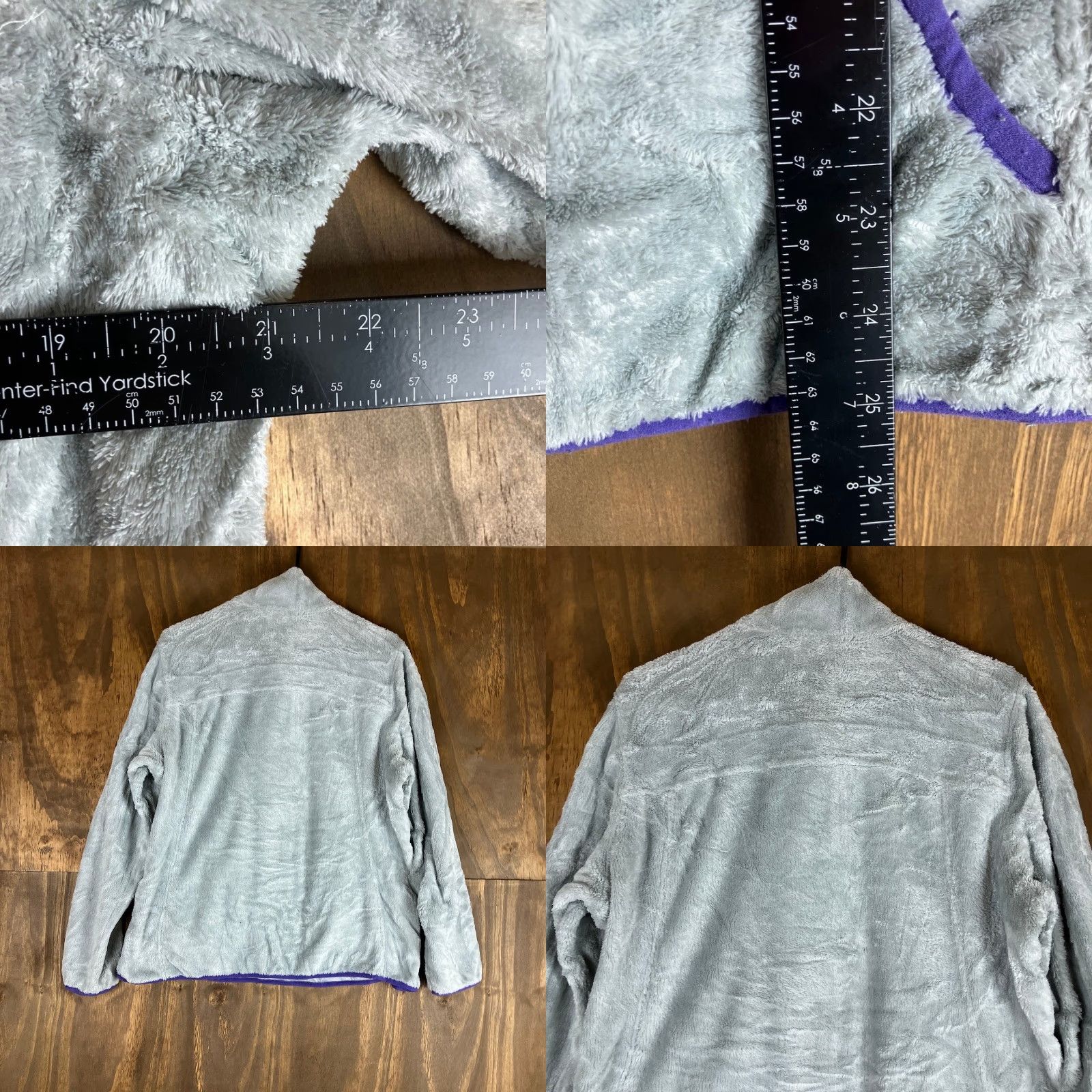 Free Country Free Country Womens Jacket Gray Purple Plush Fleece Pullover Snaps XL - Casual Winter Outerwear Size XL / US 12-14 / IT 48-50 - 8 Thumbnail