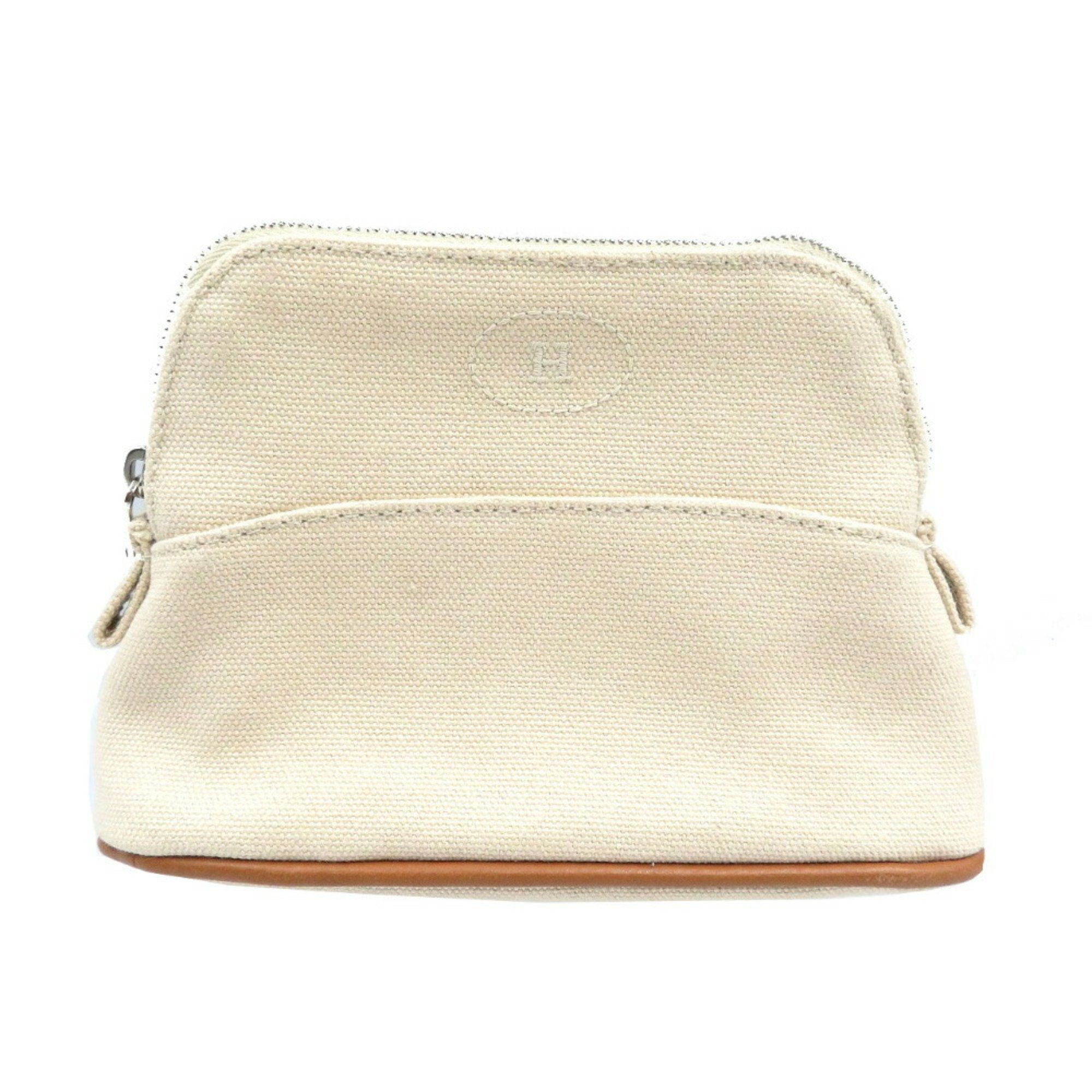 image of Hermes Bolide Pouch Canvas Natural Beige 0076 6A0076Zga5 in Brown, Women's