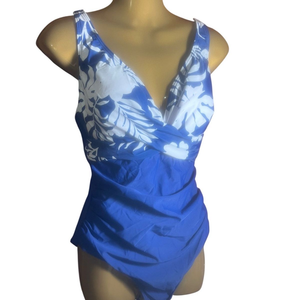 Other Eomenie NWT Blue & White Swimsuit Sz Large Adjustable Strap Size ONE SIZE - 4 Thumbnail