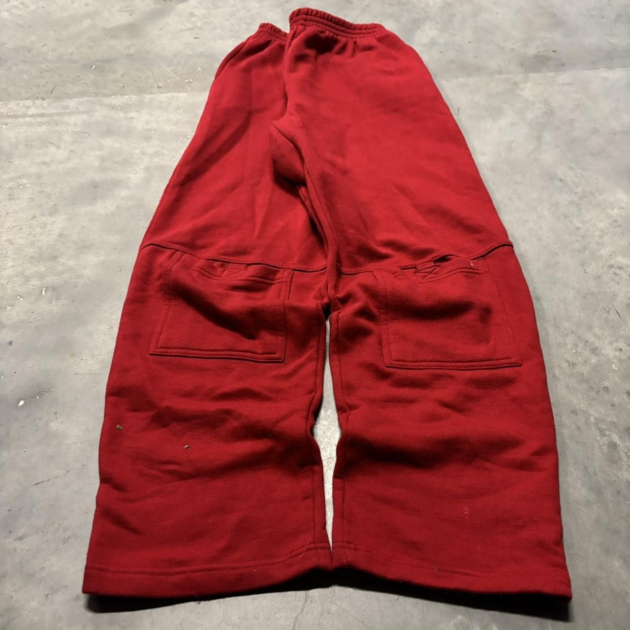 Japanese Brand × Vintage Crazy Vintage Y2K/2000s Red Skater Essential Cargo Sweatpants! Size US 30 / EU 46 - 3 Thumbnail