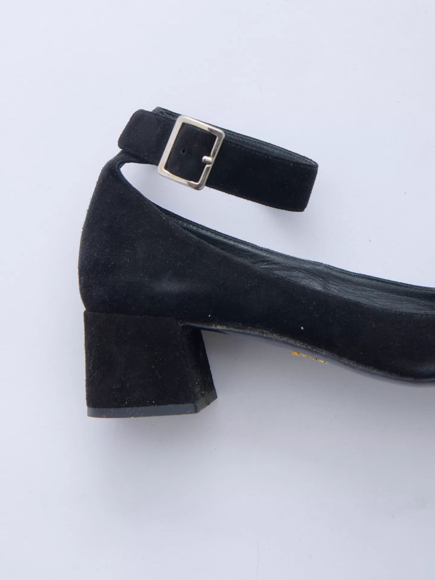 Prada PRADA 90s Archive Black Suede Ankle Strap 5cm Heel 36.5 Size US 6 / IT 36 - 7 Thumbnail