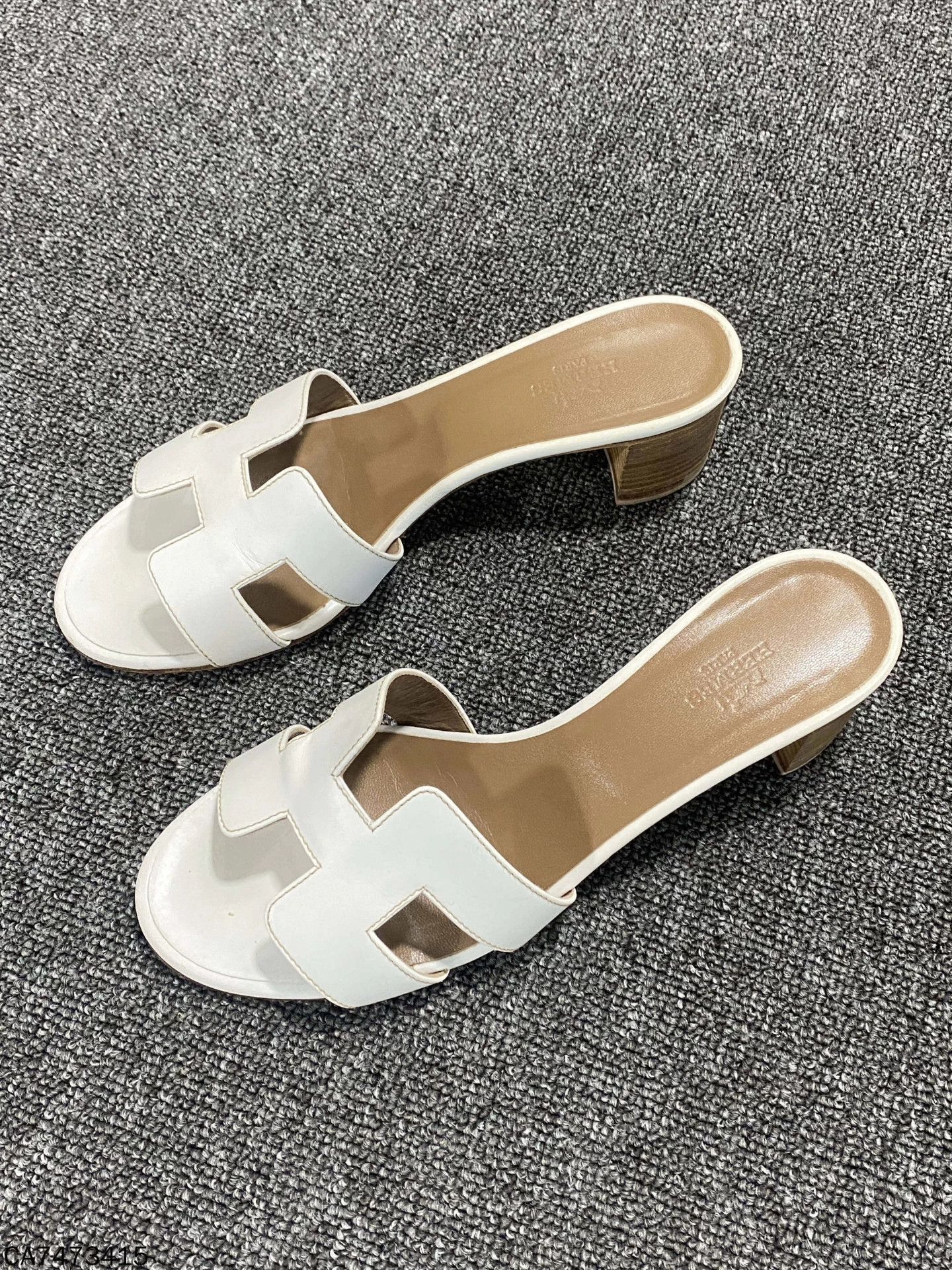 Hermes HERMES white high heel slippers size 37.5 98 new Size US 6.5 / IT 36.5 - 1 Thumbnail