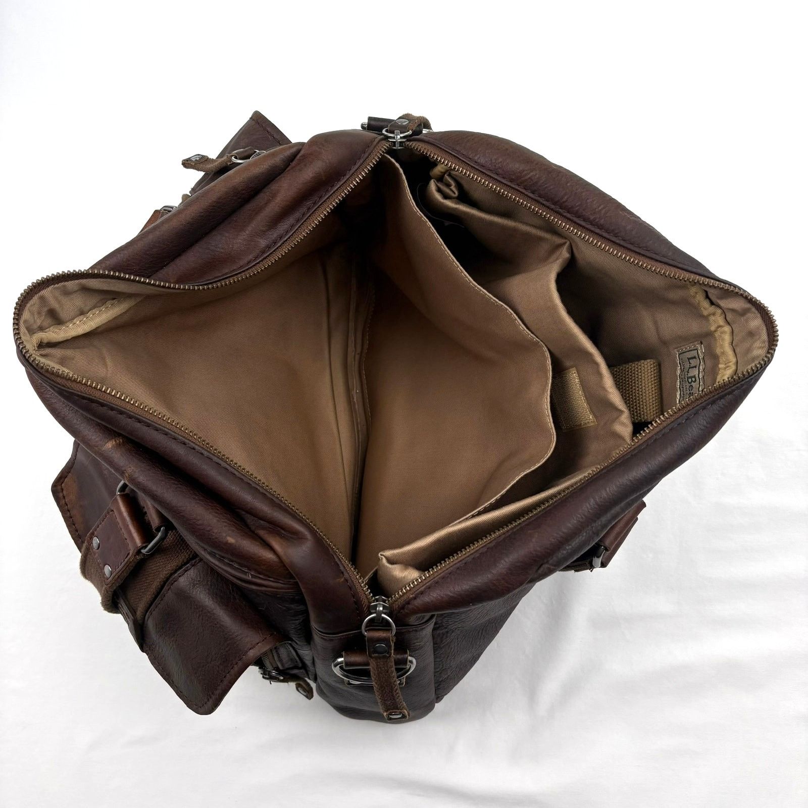 L.L. Bean L.L.Bean Brown Leather Messenger Laptop Bag Utility Carryall Size ONE SIZE - 9 Thumbnail