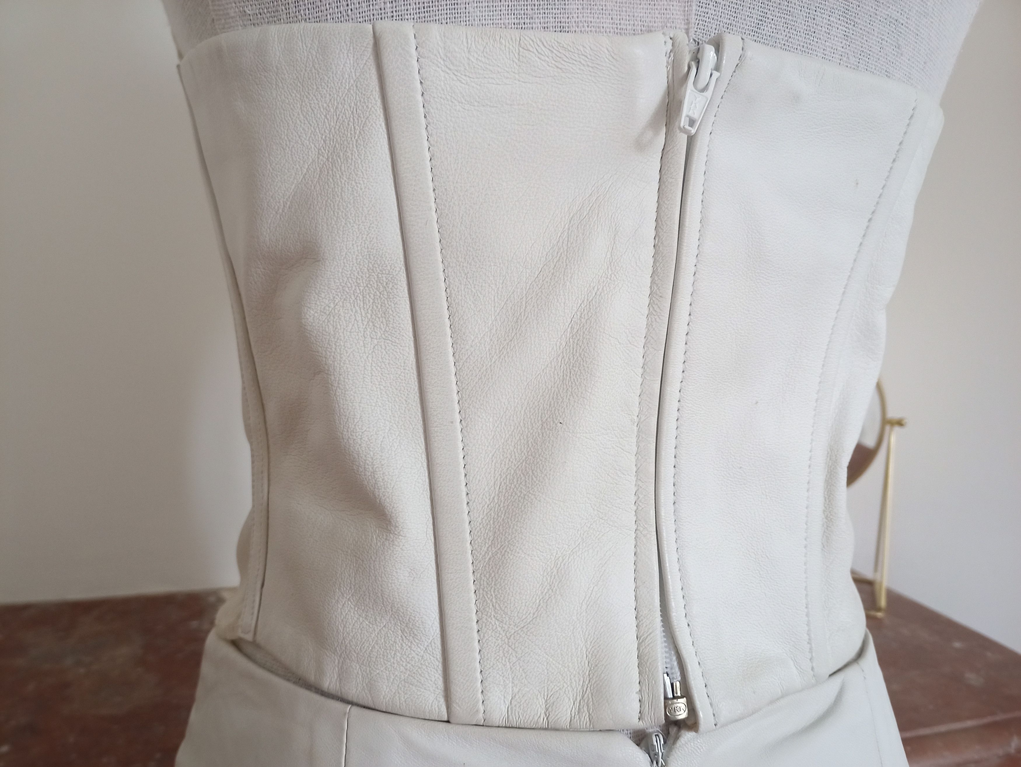 Japanese Brand × Jitrois Jean-Claude Jitrois leather and silk suit skirt bustier Size XS / US 0-2 / IT 36-38 - 7 Thumbnail