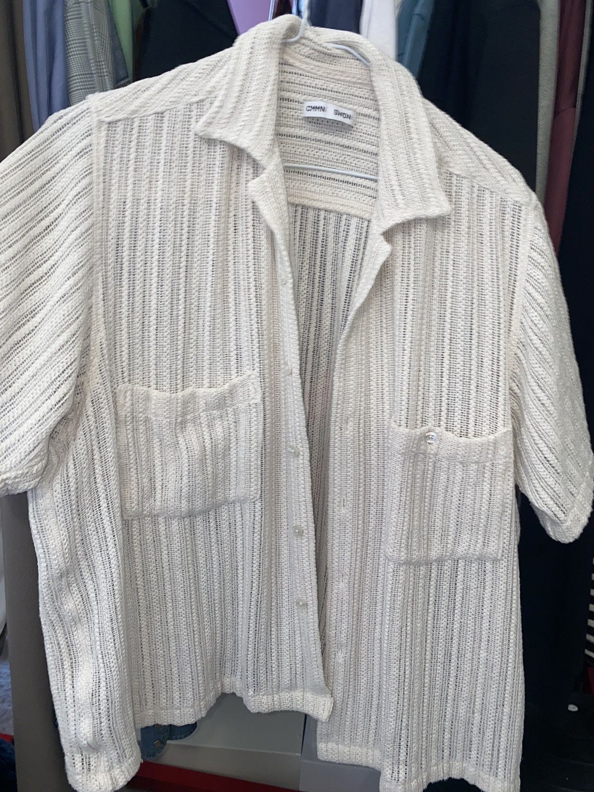 CMMN SWDN Cmmn Swdn Off White Dexter Knitted Shirt Size US M / EU 48-50 / 2 - 4 Thumbnail