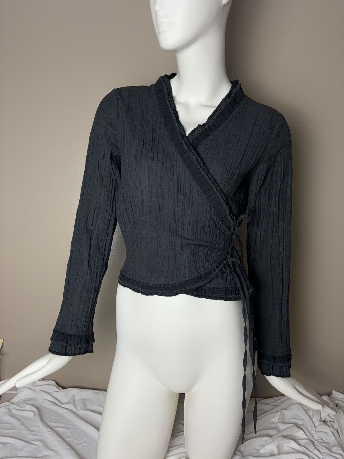 Vintage French lace up coquette style vintage blouse Size M / US 6-8 / IT 42-44 - 6 Thumbnail