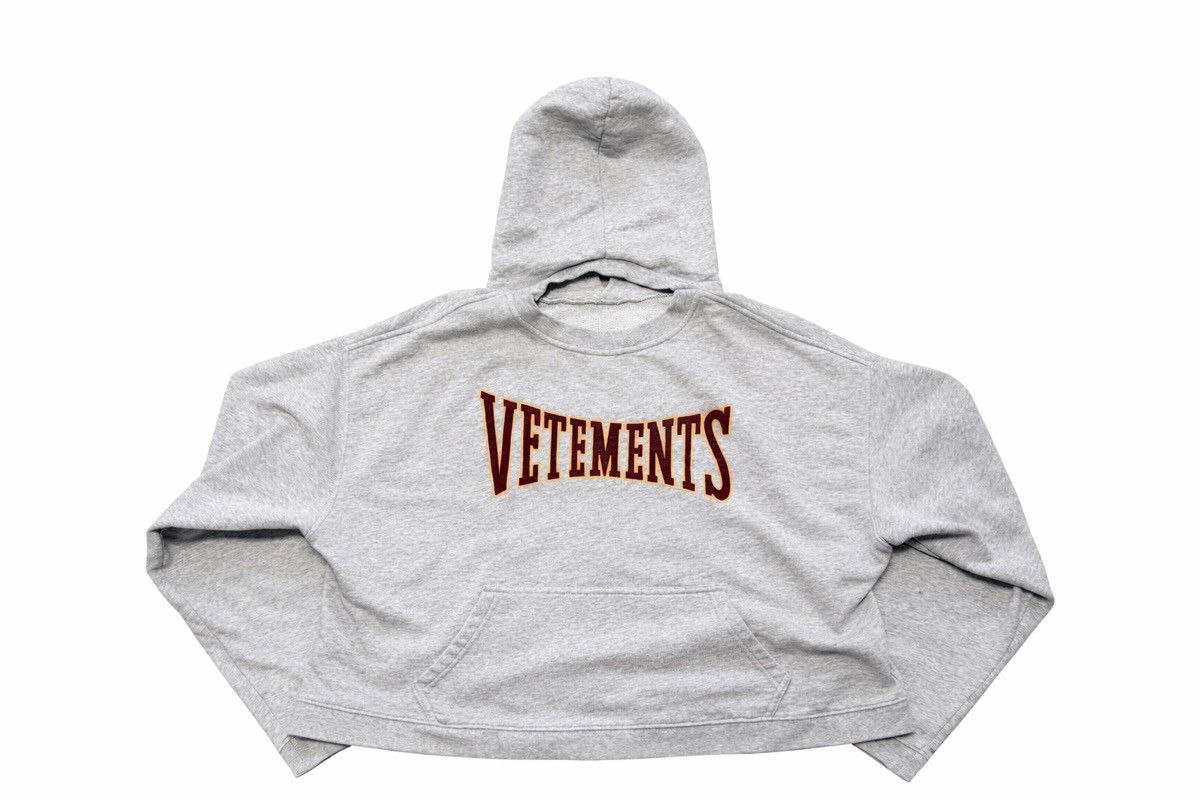 Vetements Vetements 2016 Reversible Champion Cropped Hoodie Grey Small Size US S / EU 44-46 / 1 - 1 Thumbnail