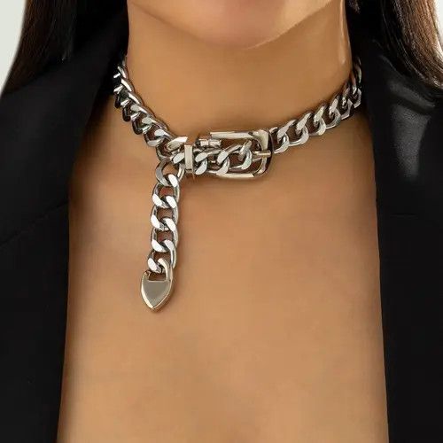 Designer × Jewelry Punk Exaggeration Belt Buckle Choker Necklace Size ONE SIZE - 1 Thumbnail