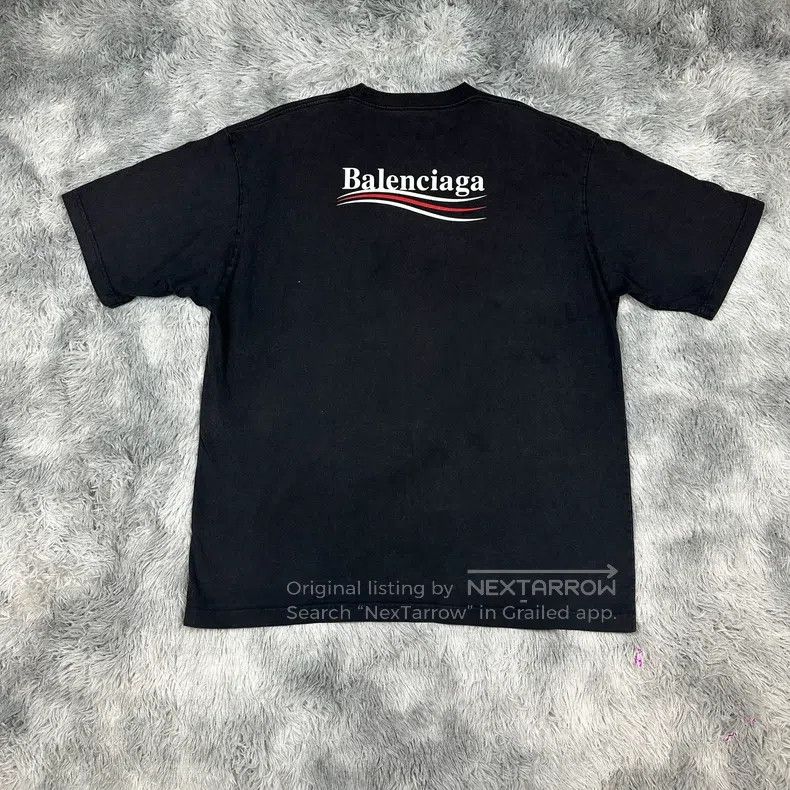 Balenciaga Balenciaga Black washed Coke wave logo short-sleeve Size US L / EU 52-54 / 3 - 2 Thumbnail
