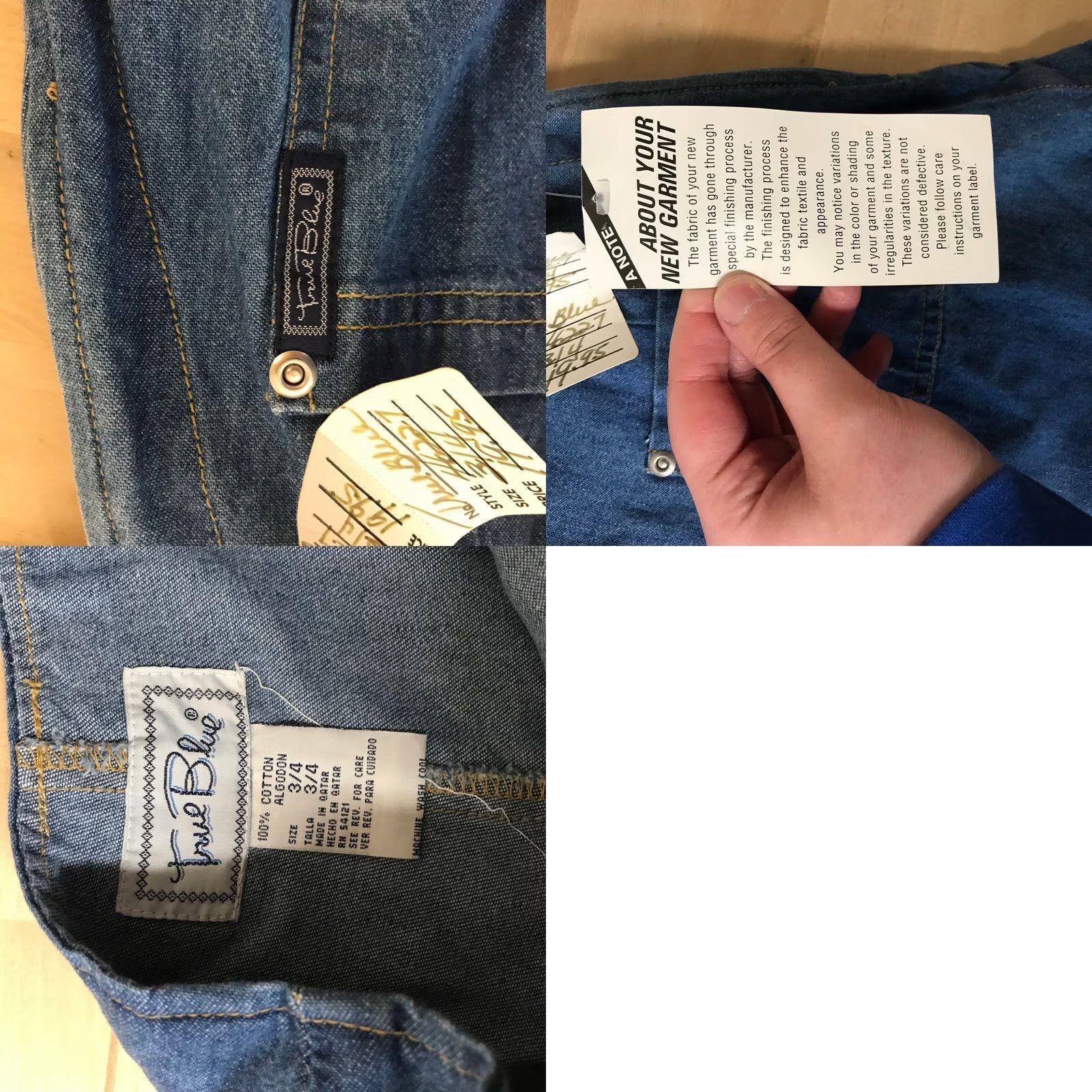Denime VINTAGE True Blue Denim Skirt Tie Waist Pockets Mini A-Line Women Midi Blue Size 3/4 Size 26" / US 2 / IT 38 - 8 Thumbnail