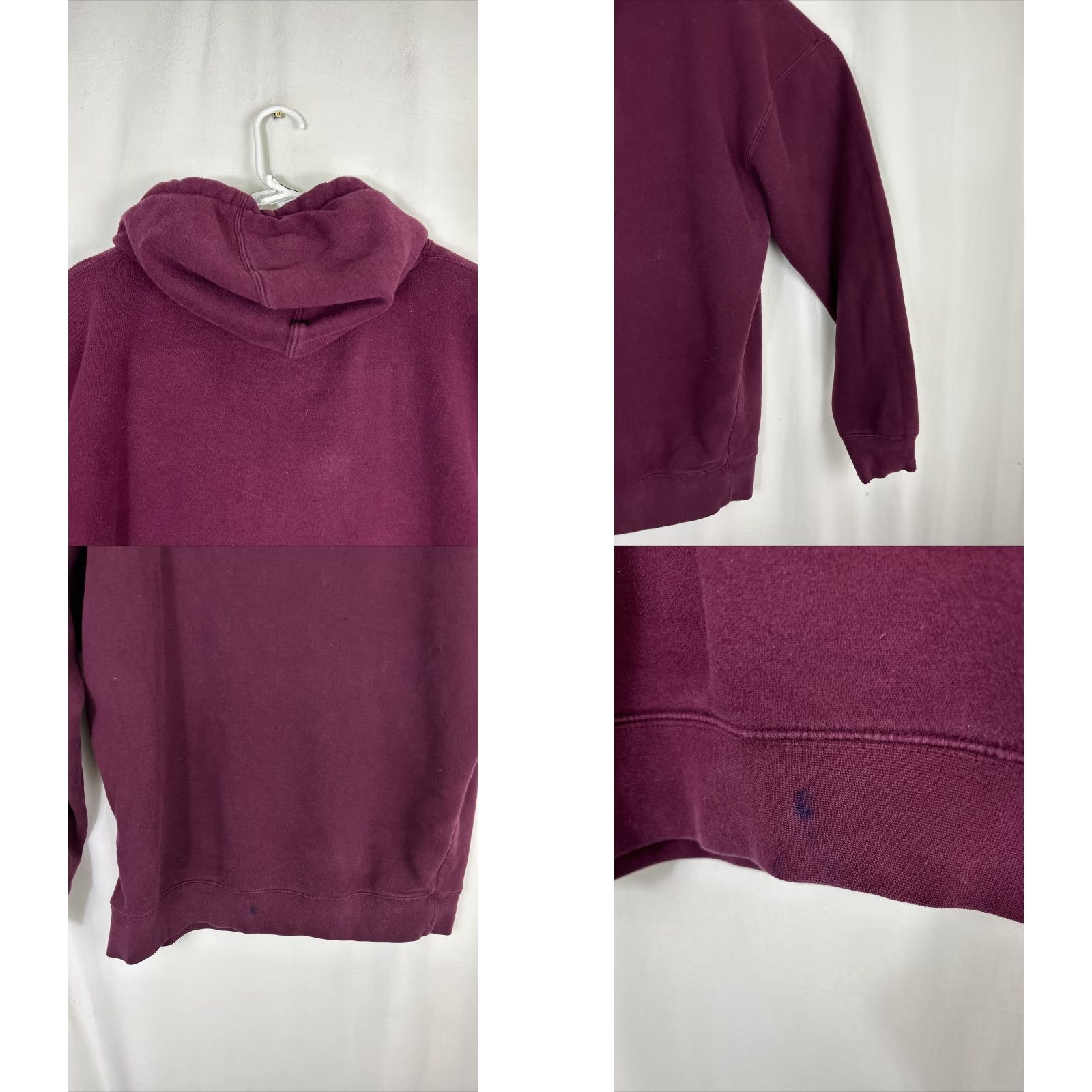 Obey VINTAGE Obey Hoodie - Mens Large Pullover Maroon “OG” Bleach Stain Back Stain Red Cotton Blend Size US L / EU 52-54 / 3 - 9 Thumbnail
