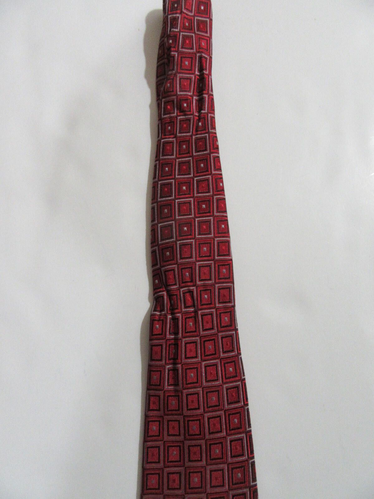 Designer Donald J. Trump Signature Collection Necktie Red Geometric Size ONE SIZE - 4 Thumbnail