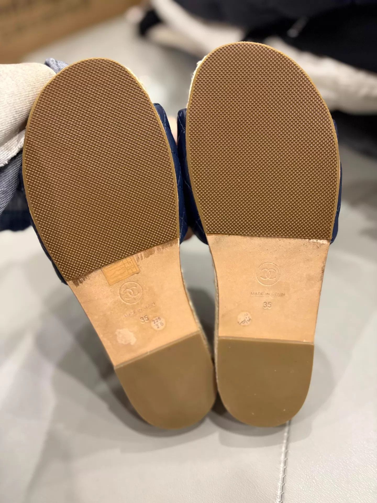 Chanel Chanel CC Navy Fisherman Slippers 35 Size US 4.5 / IT 34.5 - 3 Thumbnail