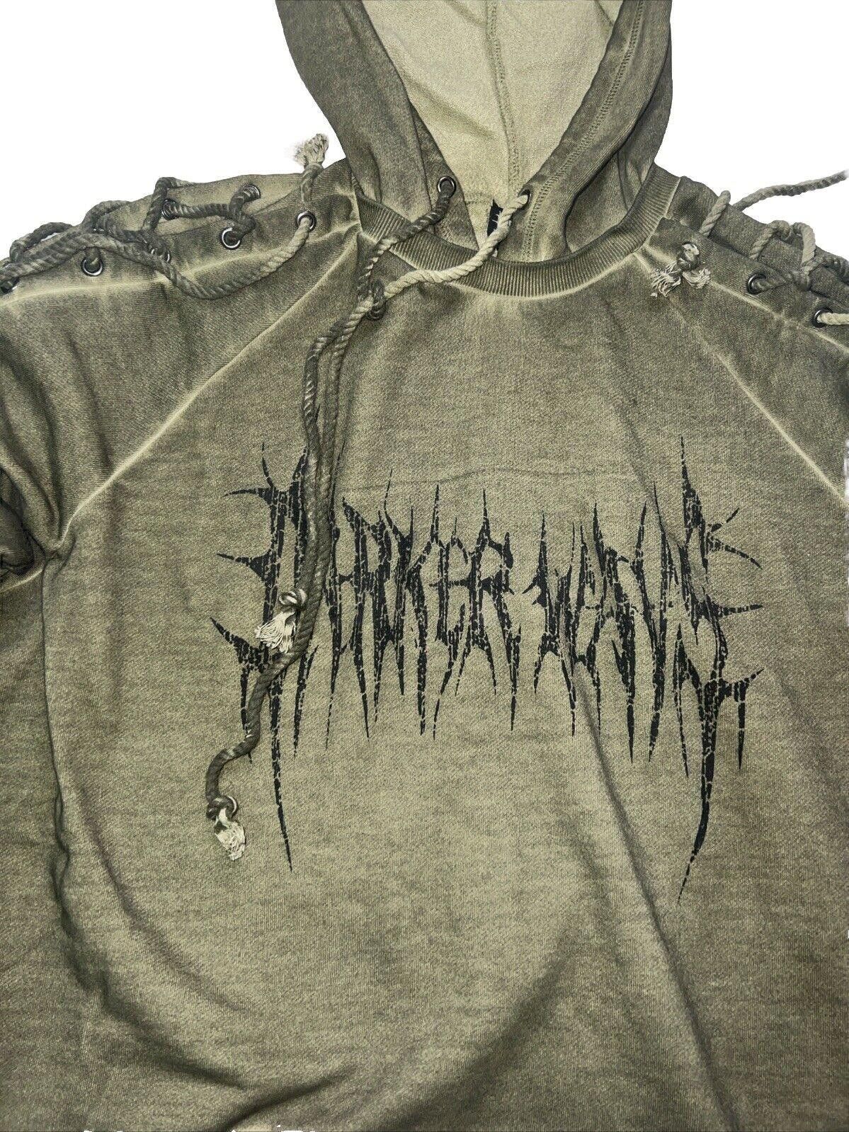 Designer Darker Wavz Tie Hoodie Green Switch Lace Up Hoody Dolls Kill Size US 34 / EU 50 - 3 Thumbnail