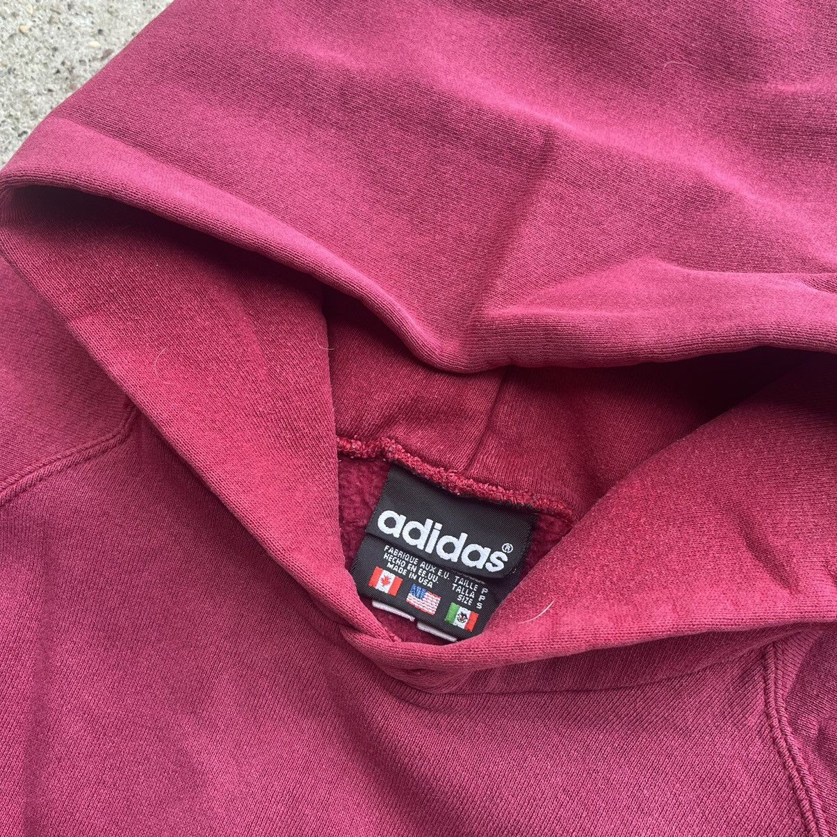 Adidas × Vintage Vintage 90s Adidas Distressed Sunfaded Baggy boxy red Hoodie Size US M / EU 48-50 / 2 - 6 Thumbnail
